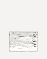 Portacarte in pelle metallizzata - ARGENTO | Base Blu