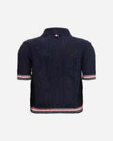 Hector Pointelle short-sleeve Cardigan - BLUE | Base Blu