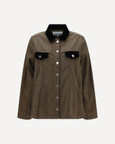 Neppy denim Overshirt - BROWN | Base Blu
