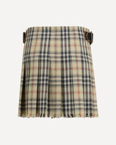 Check wool mini Skirt - MULTICOLOUR | Base Blu