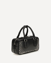 Arcadie studded leather Handbag - BLACK | Base Blu