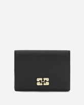 Ganni Bou Card Holder With Flap Grained - BLACK | Base Blu