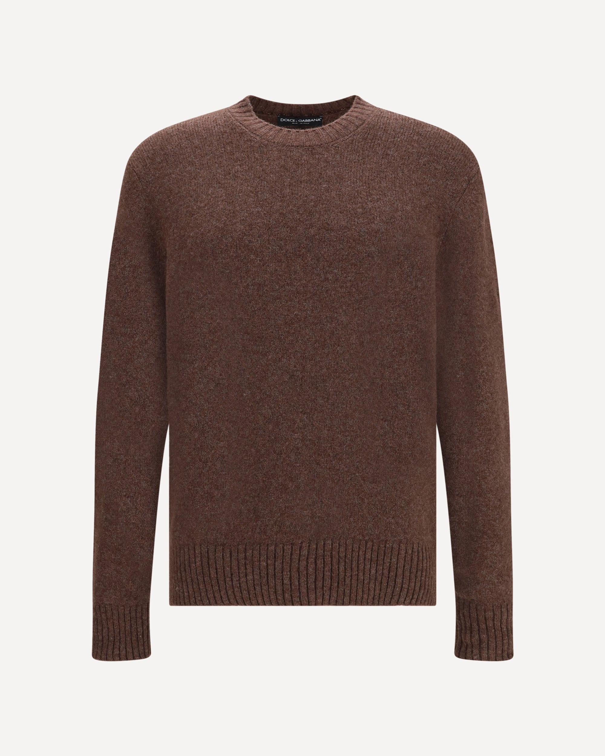 DOLCE GABBANA Crewneck Wool Sweater BROWN Base Blu - Main Image