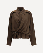 Peplum Blouse - BROWN | Base Blu