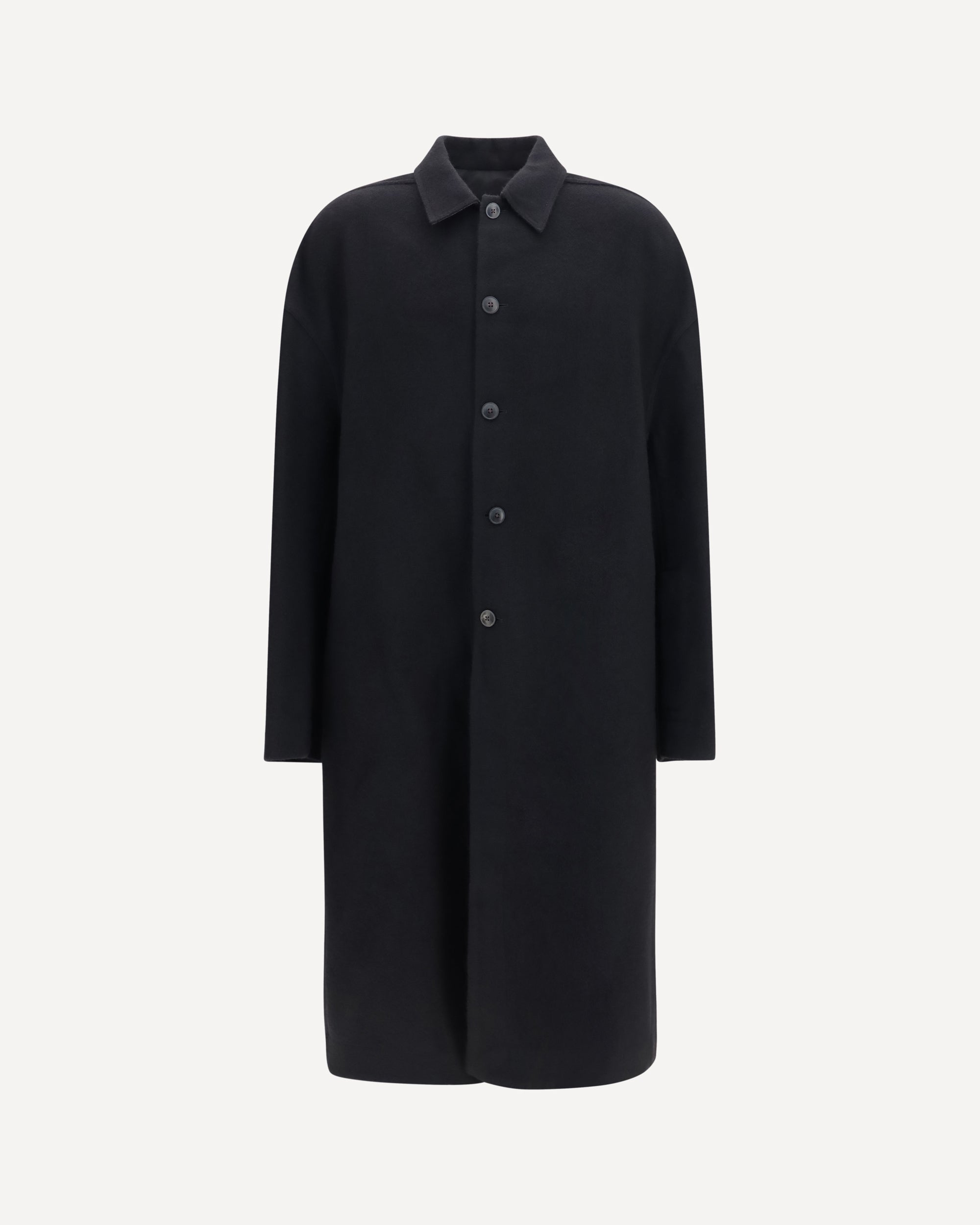 RICK OWENS Brad virgin wool Coat BLACK | Base Blu