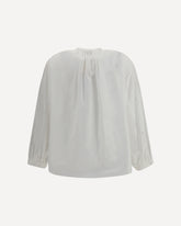 Voile Shirt with embroidery - WHITE | Base Blu