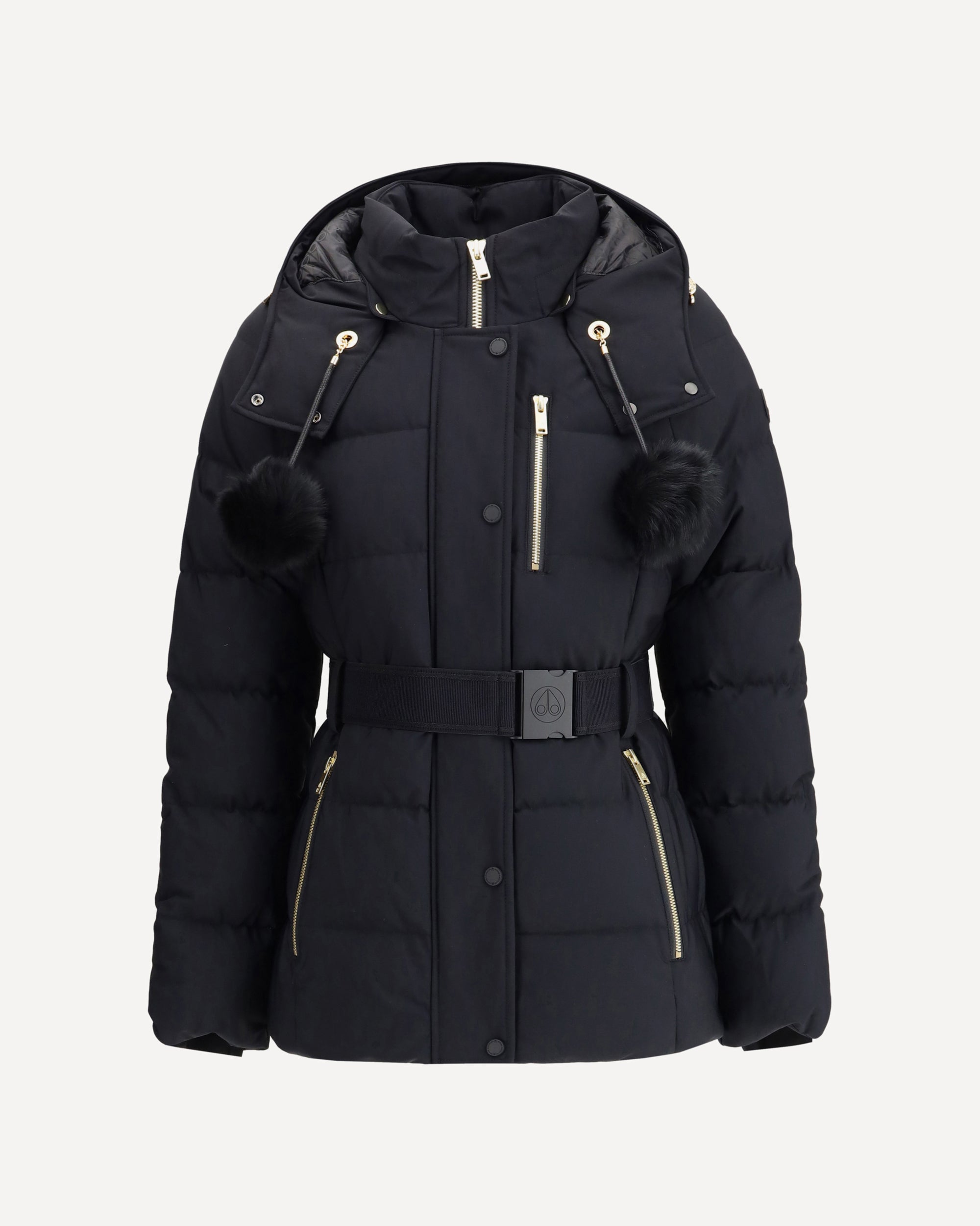 MOOSE KNUCKLES Gold Series Nyluxe Cambria Shearling Trim Jacket