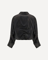 Cuir-bouilli belted Jacket - BLACK | Base Blu
