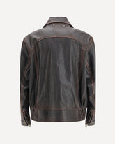 Nappa leather Bomber Jacket - BROWN | Base Blu