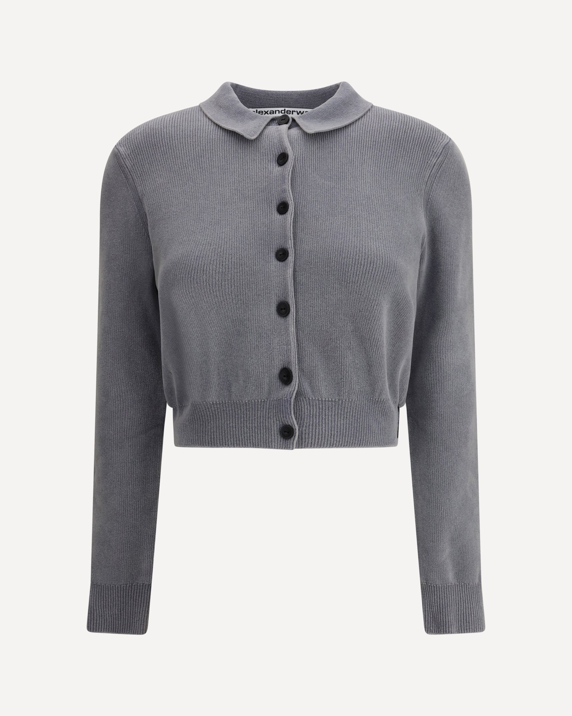 ALEXANDER WANG Polo Cardigan crop GREY | Base Blu