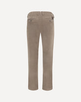 Bobby slim chino Pants in stretch cotton gabardine - BEIGE | Base Blu