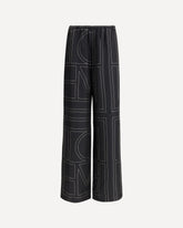 Monogram silk Pants - BLACK | Base Blu
