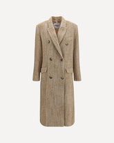 Pilda Herringbone wool-blend Coat - BEIGE | Base Blu