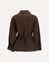 Double-breasted short Coat - BROWN | Base Blu