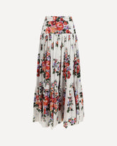 Long poplin Skirt with bouquet print - MULTICOLOUR | Base Blu