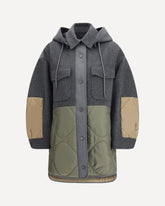 Wool and technical fabric Jacket - GREY | Base Blu