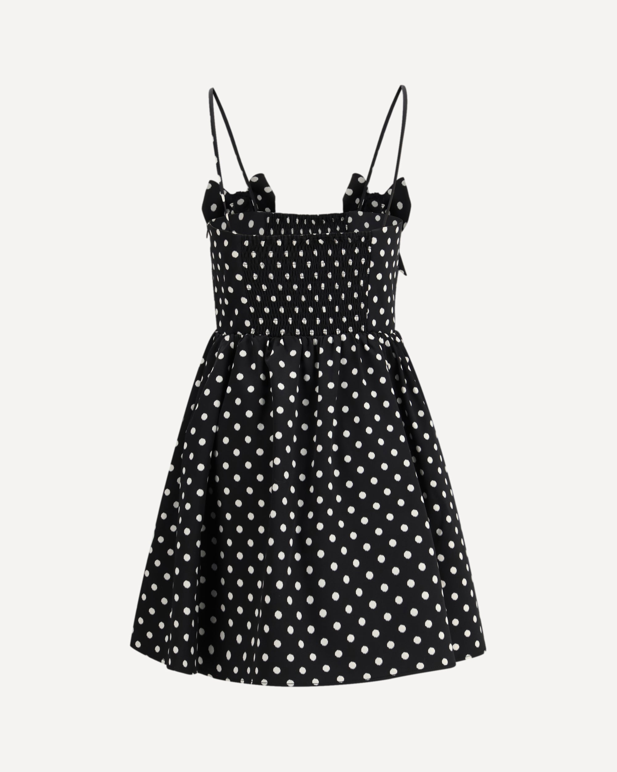 GANNI Polka-Dot Satin Mini Dress BLACK GANNI Polka-Dot Satin Mini Dress BLACK