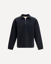 Felpa con collo alto in jersey a half zip - NERO | Base Blu