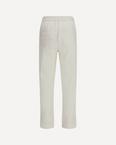 Herringbone Stripe Pleated Lounge Trousers - WHITE | Base Blu
