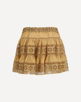 Lea short Skirt in cotton voile - BROWN | Base Blu