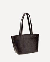 Medium Punch leather Tote Bag - BROWN | Base Blu