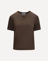 T-Shirt in jersey di cotone  - MARRONE | Base Blu