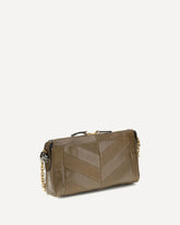 Panthea small chevron Shoulder Bag - BROWN | Base Blu