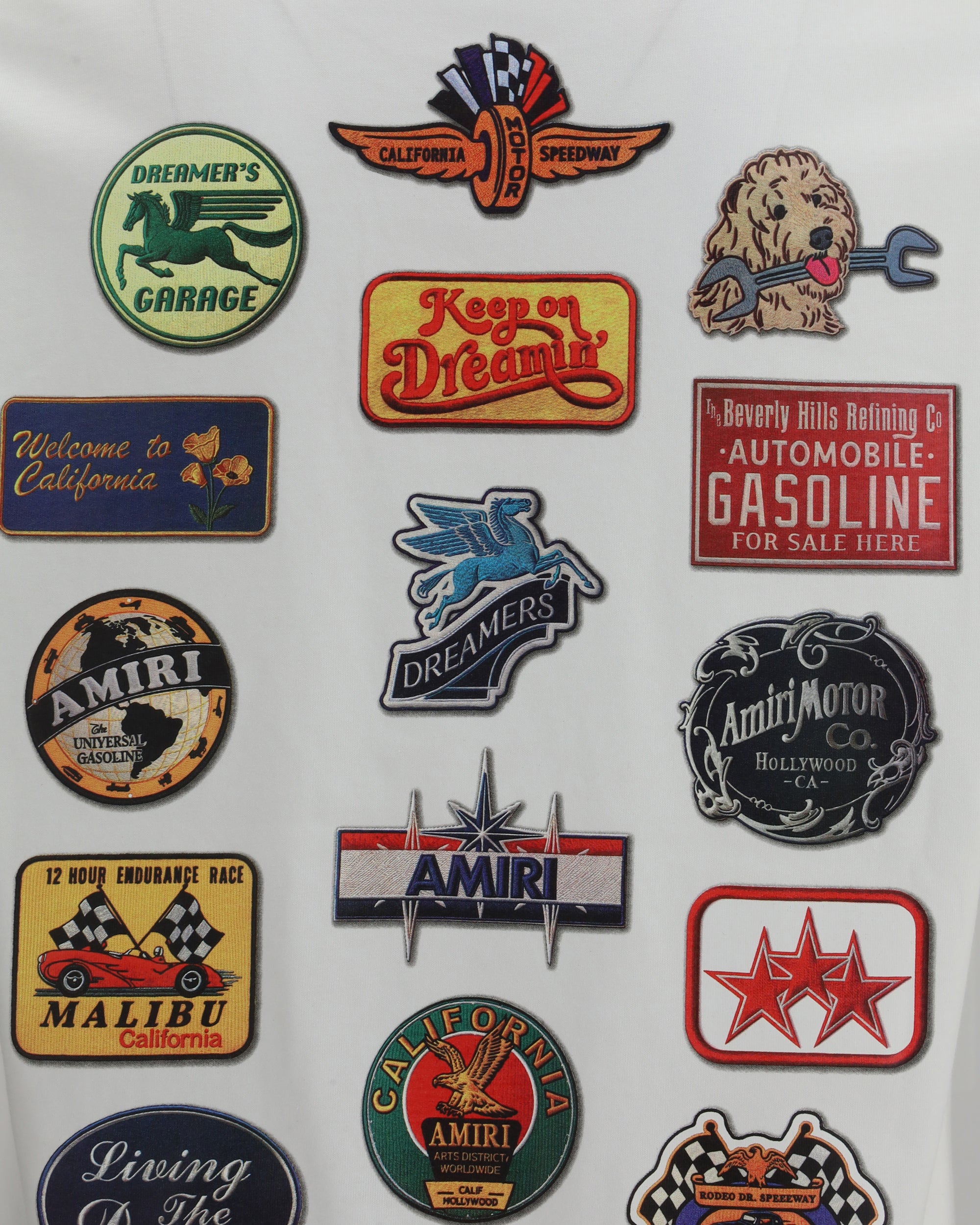 AMIRI Station Patch T-Shirt WHITE | Base Blu