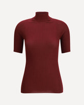Top in maglia a coste - BORDEAUX | Base Blu