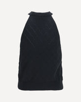 Top girocollo senza maniche in lana - NERO | Base Blu