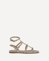 Rockstud leather Sandals - BEIGE | Base Blu