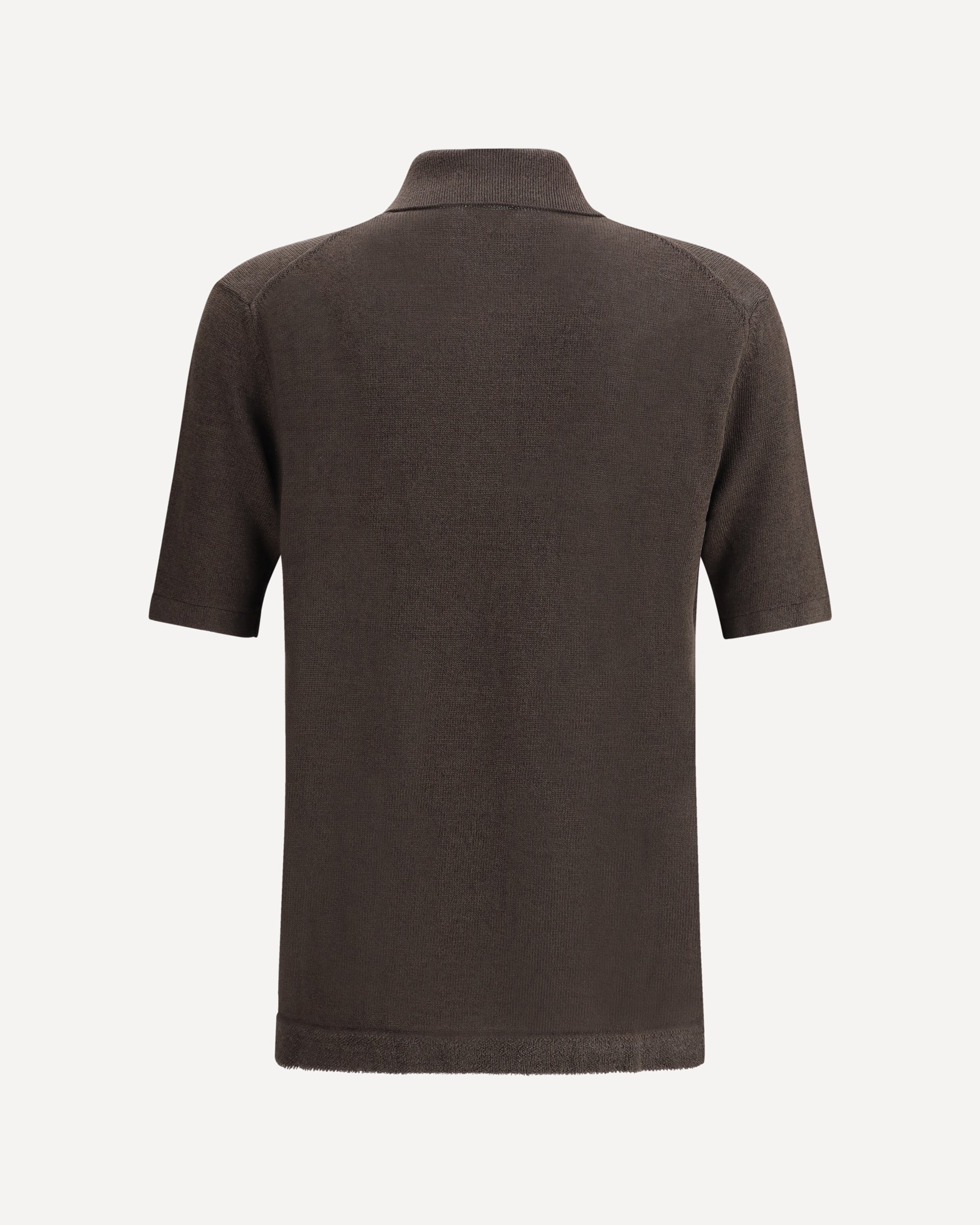 BOTTEGA VENETA Linen Polo Shirt BROWN | Base Blu