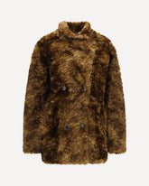 Jya double-breasted Coat - BROWN | Base Blu