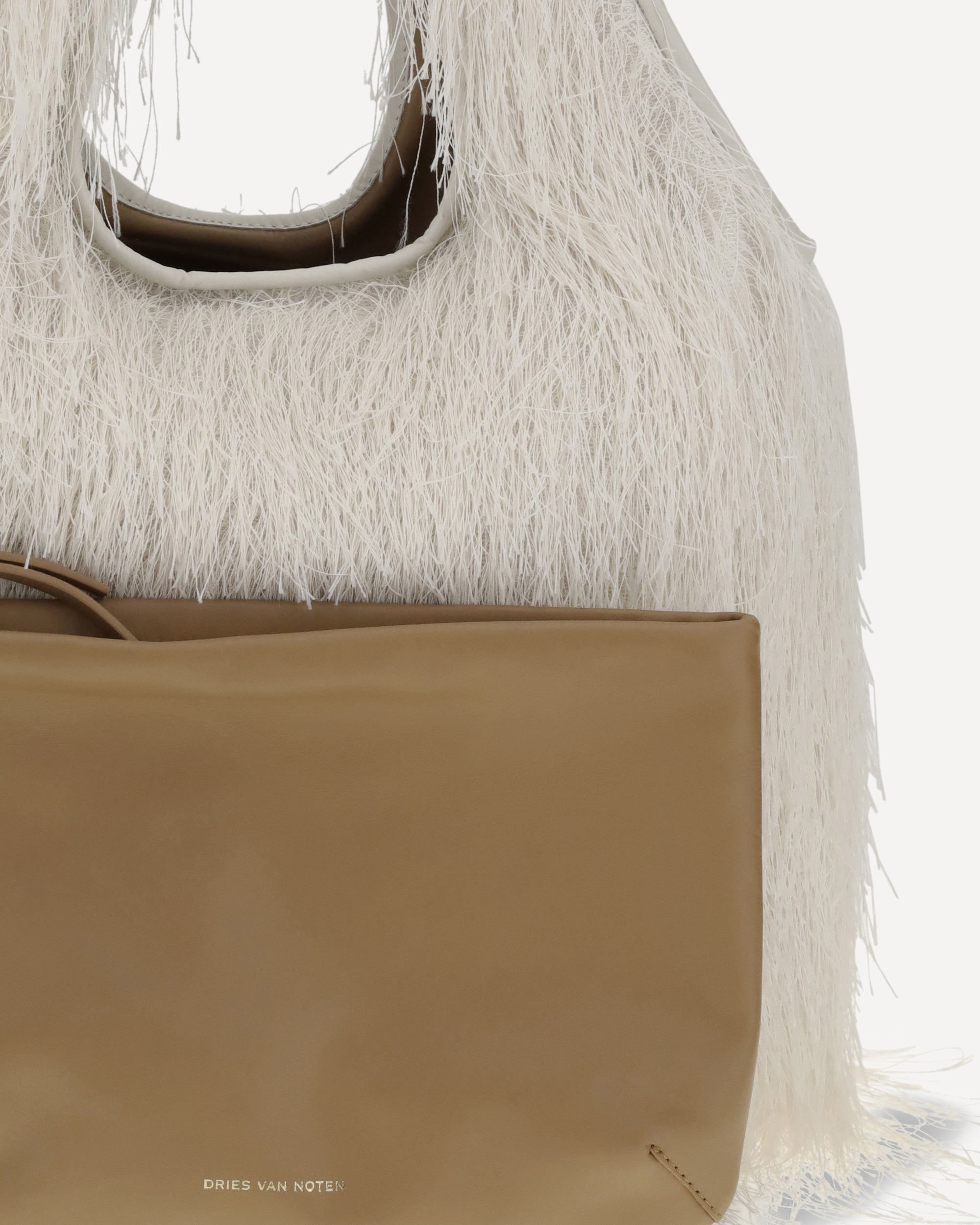 DRIES VAN NOTEN Fringed Tote Bag WHITE | Base Blu