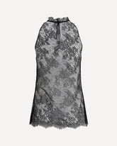 Sleeveless black Lace Top - BLACK | Base Blu
