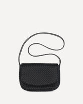 Woven leather Shoulder Bag - BLACK | Base Blu