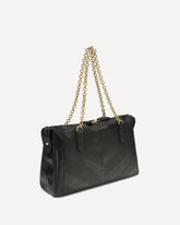 Growl Medium leather Bag - BLACK | Base Blu