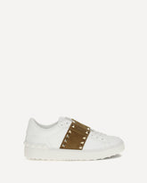 Rockstud Untitled Sneakers with suede band - WHITE | Base Blu