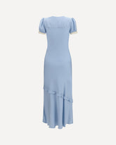 Midi Dress in viscose and lace - LIGHT BLUE | Base Blu