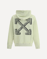 Felpa con cappuccio con logo ricamato  - VERDE | Base Blu