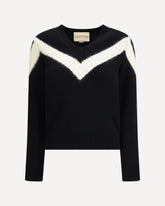 Wool Sweater with a bow at the back - BLACK | Base Blu