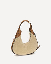 Borsa a Spalla Hobo Handle Me media in shearling - BEIGE | Base Blu
