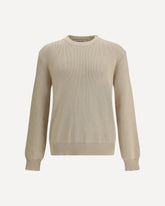 Beige ribbed-knit sweater - BEIGE | Base Blu