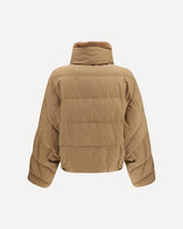 Padded Jacket with shearling collar - BEIGE | Base Blu