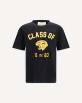 Panther print cotton T-shirt - BLACK | Base Blu