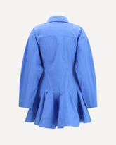 Cotton Shirt Dress with balloon skirt - LIGHT BLUE | Base Blu