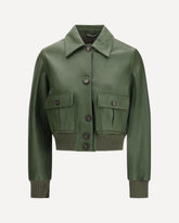 Cropped nappa Valstarino Jacket - GREEN | Base Blu