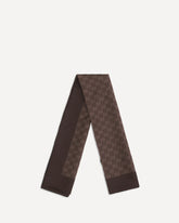 Foulard in seta GG twill jacquard - MARRONE | Base Blu