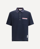 Short-sleeve Polo with chest pocket - BLUE | Base Blu