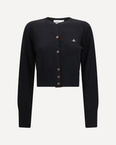 Bea cropped wool Cardigan - BLACK | Base Blu